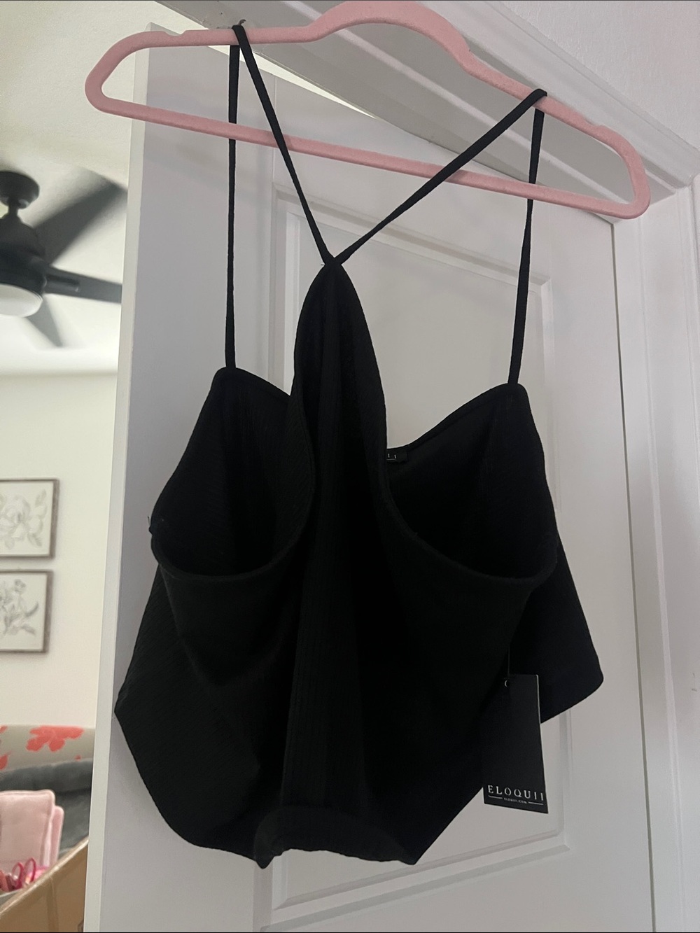 Eloquii Black Ribbed Strappy Cami